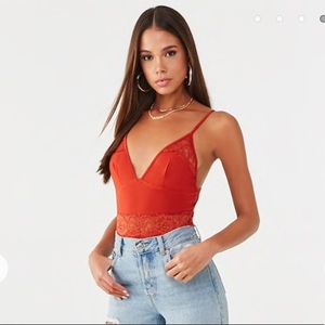 F21 orange bodysuit